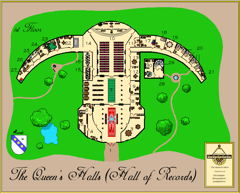 Queen's Halls map