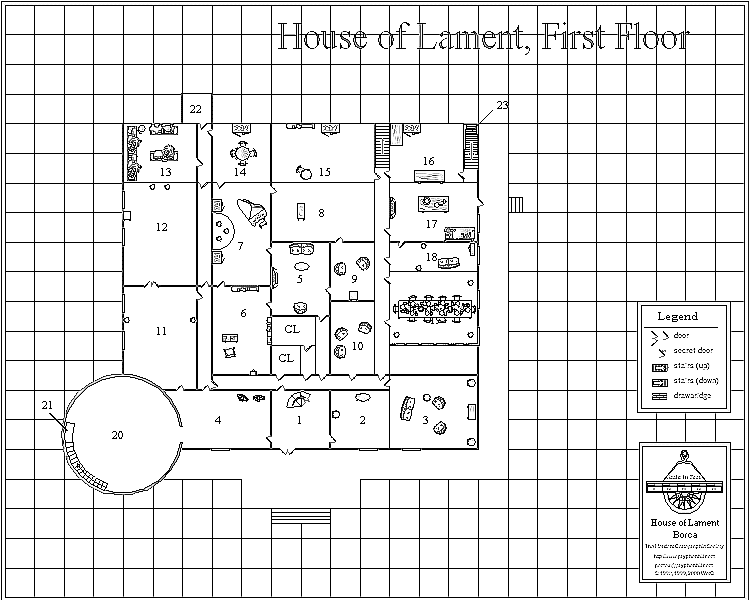 House of Lament First Floor map