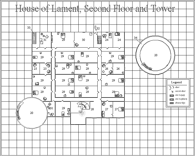 House of Lament Second Floor map