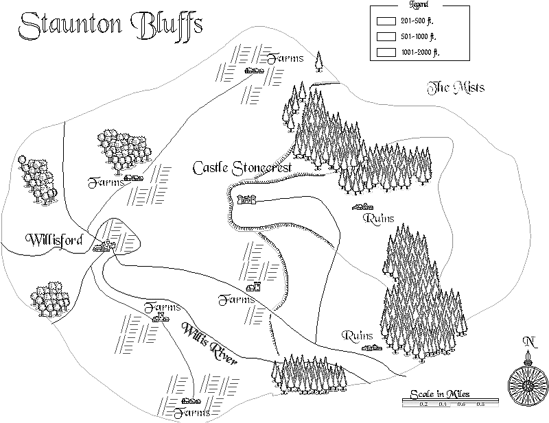 Staunton Bluffs map