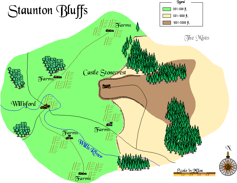 Staunton Bluffs map